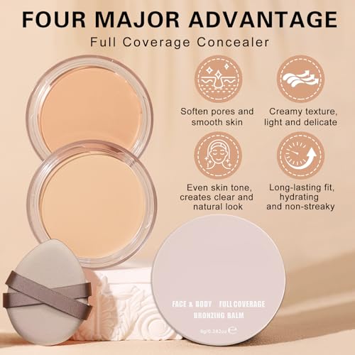 Under Eye Concealer Full Coverage,Under Eye Corrector for Dark Circles,Pot Concealer for Older Women,Teenagers,Middle-aged,Corrector de Ojeras,Waterproof Under Eye Brightener (01 CHANTILL)