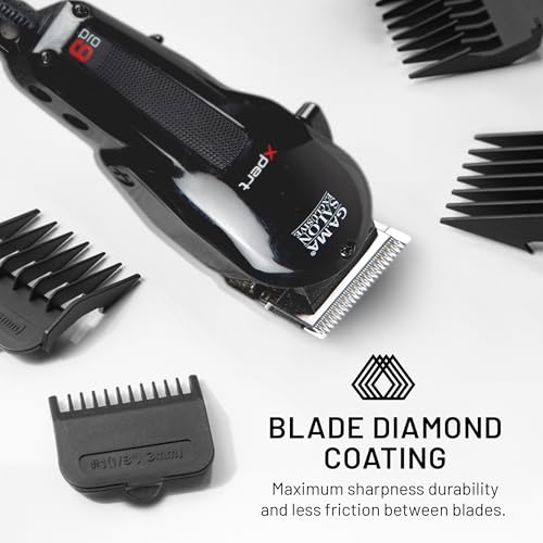 GA.MA Magnetic Clipper Pro 9 Xpert, High-Performance Motor, DLC F-Wedge Blade, Adjustable Taper Lever, 4 Combs