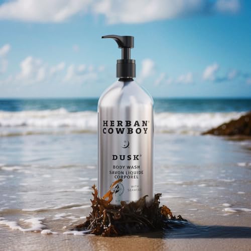 Herban Cowboy Body Wash, Rich Cologne Scent, Enhanced with Plant-Powered Ingredients, Vegan Body Wash (Dusk, 30 Ounce Aluminum Bottle)