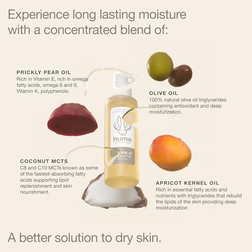 HUME SUPERNATURAL Dry Body Oil Spray - Moisturizing Oil for Dry Skin, After Shower Hydrating Body Oils for Women and Men, Nourishing, Glow, Fragrance Free, 2-Pack