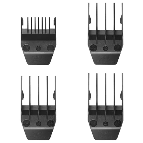 4 Pack Peanut Clipper Guards for Wahl Peanut Trimmer #08655#08685#08663 - Replacement Cutting Guides Comb From 1/8" to 1/2" - Fits for Wahl Peanut Guards, Black