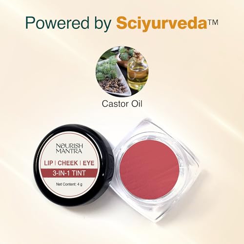 Nourish Mantra 3 In 1 Lip, Cheek & Eye Tint | With Light-weight & Highly Pigmented Formula | Suits All Skin Types | For Women | 4gm