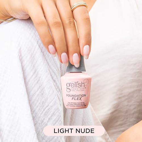 Gelish Foundation Flex ? Flexible Base Coat for Nails, Ridge Filling, & Perfect Protection, Soak-Off Rubber Base Gel Nail Kit for Long-Lasting Nail Strength and Flexibility