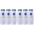NIVEA Pampering Coconut and Almond Milk Body Wash with Nourishing Serum,Moisturizing Body Wash for Women,Enriched with Provitamin B5 and Vitamin E,20 Fl Oz Bottle,(Pack of 6)