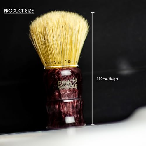 Luxury Boar Shaving Brush for Men ? 28mm Soft Boar Bristles, Dense Knot, Premium Handle, Rich Lather for Cream & Soap, Traditional Wet Shaving | MAROON HANDLE