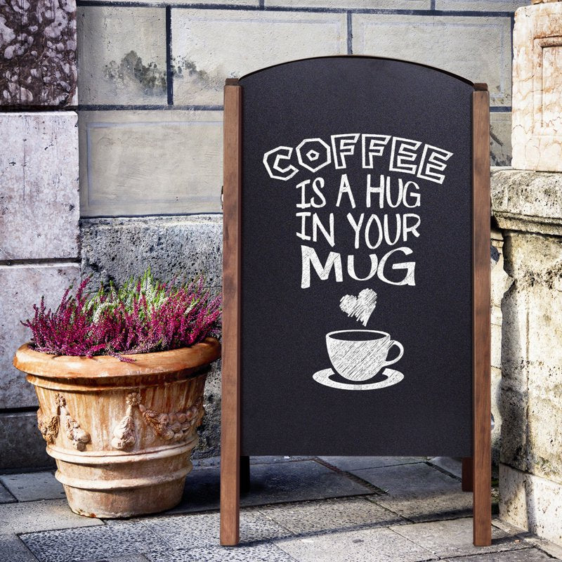 Wood A-Frame Chalkboard Sign Menu Board Sidewalk Wedding Signage
