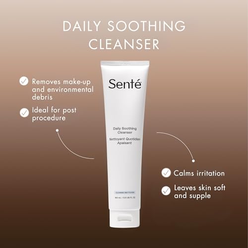 Sente Daily Soothing Facial Cleanser For Dry and Sensitive Skin | Gently Removes Oil, Impurities and Makeup | with Vitamin E | 5.5 Fl Oz