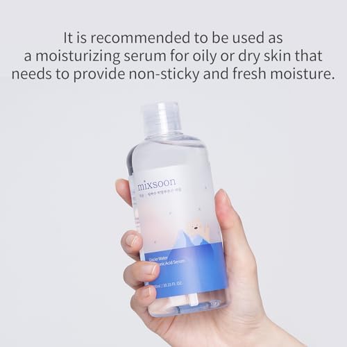 mixsoon Glacier Water Hyaluronic Acid Serum - Deep Hydration and Cooling for Face, Hydration Booster, Refreshing Lightweight Texture 30ml / 1.01 fl.oz. Korean Glass Skin Care
