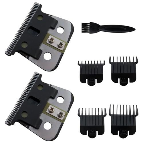 Durable Replacement 2PCs T Blade Fit for Andis T Outliner Trimmer Andis GTX Trimmer, Blade Fit for Andis #04710 and Andis #04521 (Black)