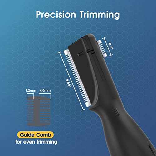 Upgraded Eyebrow Trimmer, Precision Detailer Battery-Operated Eyebrow Razor and Shaper, Electric Facial Hair Trimmer with Comb, Dual-Blade Grooming Tool, No Pulling Sensation
