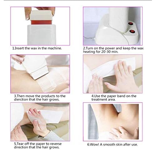 Nynelly Portable Double Depilatory Roll on Wax Warmer with Heater Base for Women Men Hair leg, Armpit, Bikini