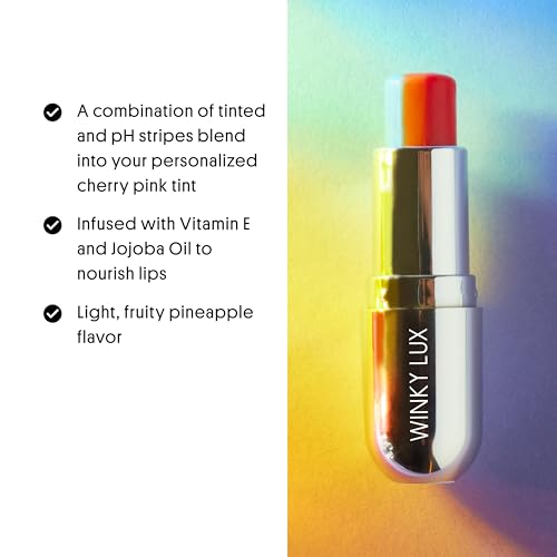 Winky Lux Rainbow Tri-Color Tinted Lip Balm ? Hydrating Lip Care with Jojoba Oil & Vitamin E, Sheer Pink Tint, Moisturizes and Softens Dry Lips