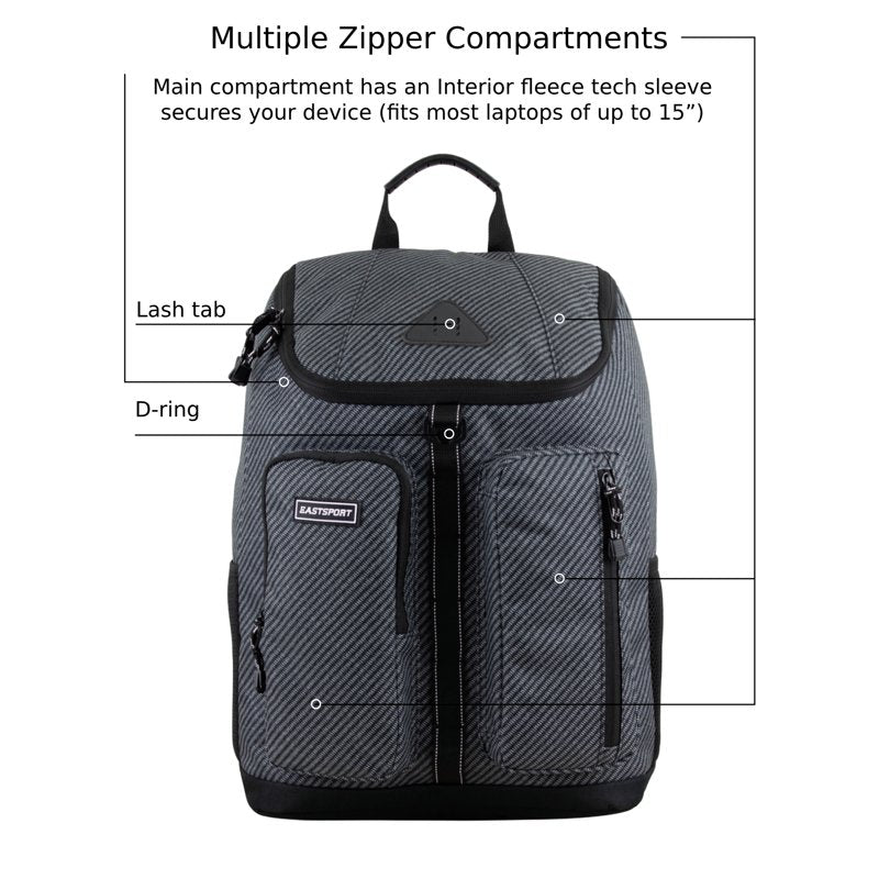 Unisex Top Loader Backpack with Multiple Compartments - Durable & Rugged