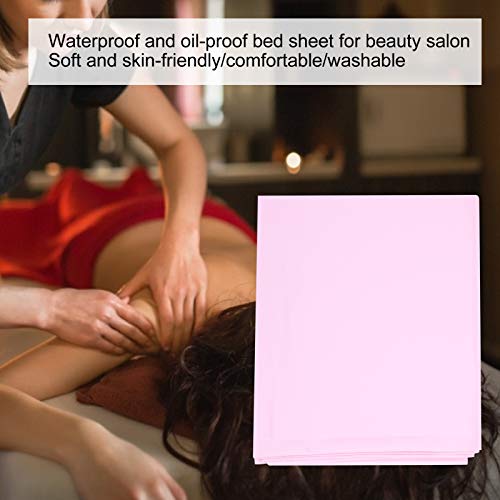 Spa Massage Bed Sheet, Oil Polyester Salon Table Cover with Face Hole Reusable Machine Washable Thick Soft 2 Pack Breathable Absorbing Bed Liner for Beauty Clinic Massage