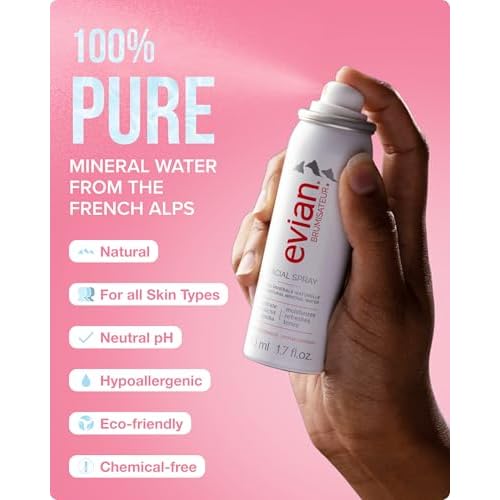 Evian Facial Spray 24/7 Kit - Hydrating Mineral Water Mist for Face & Skin - Refreshes Makeup, Sets, & Tones - Travel-Friendly Sizes for Daily Moisture Boost