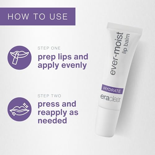 eraclea Ever-Moist Lip Balm, Lip Moisturizer with Beeswax, Hyaluronic Acid and Shea Butter, Dry Lip Repair & Moisture Support for Chapped and Cracked Lips (0.4 oz)
