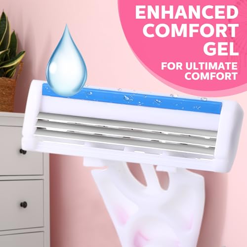 96 Count Women's Disposable Razors Blades Bulk 3 Blade Razors for Women Disposable Head Razor Sensitive Skin Razor Comfortable Shave for Bathing Hotel Travel