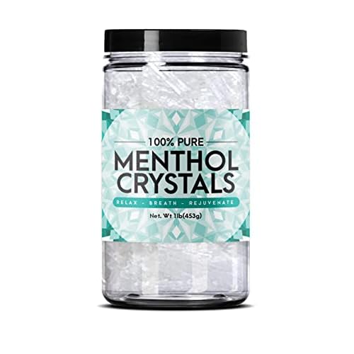 Three Drops of Life Menthol Crystals, Natural Mentha Arvensis, Aromatherapy for Shower Steamers, Humidifiers, Room Freshener or Addition for Cosmetics and Blends (1 lb)