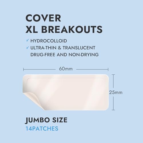 Epielle Over-Zit XL Acne Clear Patches | Ultimate Hydrocolloid Solution | 14 Extra-Large Pimple and Blemish Patches