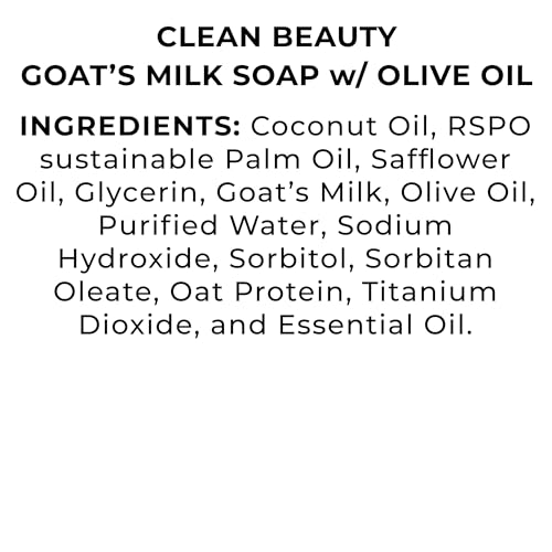 The Grecian Soap Company Clean Beauty Goat's Milk & Olive Oil Bar Soap in Pink Grapefruit - Pack of 2 6oz All-Natural Scented Bars for Women & Men, Organic Olive Oil & Goat Milk Soap, All Skin Types