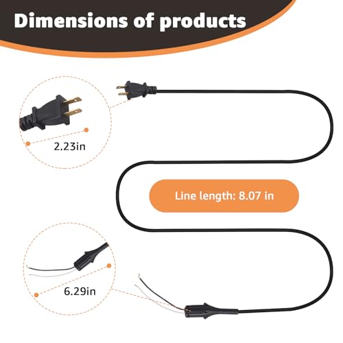 2-Wire Replacement Power Cord for Andis Master Clipper ? 8 FT,Durable & Flexible ? Professional Barber Clippers Cord