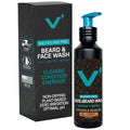 VOLT Face & Beard Wash for Men, Sulfate Free Cleanser with Shea Butter, Argan Oil & Caffeine, Plant Based, Hydrating & Conditioning, Outback Sandalwood Scent, Refillable Aluminum Bottle, 5 Oz Bottle