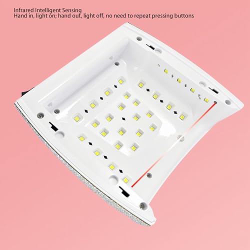 66W Nail Lamp with Rhinestones, Rechargeable Nail Lamp for Gel Nails, 15600mAh 33pcs Lamp Chips 4 Timer Setting Removable Bottom Tray Led Nail Light (US Plug)