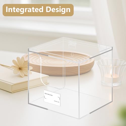 AmasSmile Facial Towel Holder ? Disposable Face Towel Acrylic Storage Box for Bathroom, Clean Skin Club Box with Non-Slip Pads, Holds XL Clean Towels (Excluding Facial Towels)