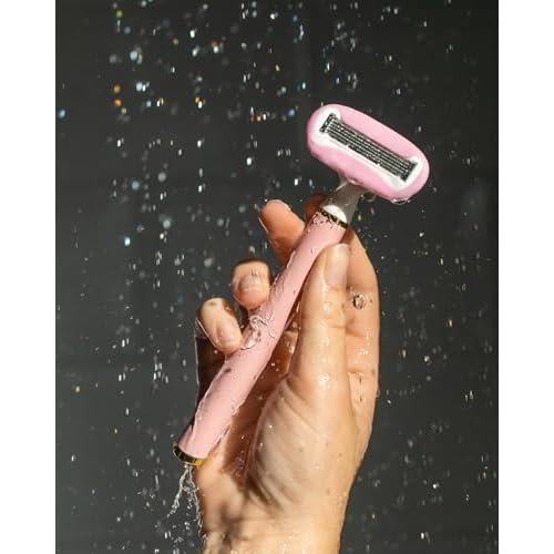 Truly Life Shaver Razor | Best Razor for Sensitive Skin | 5 Blades with Aloe & Shea Butter Infused Gel Bars | Pivoting Head & Flex-Grip Handle for Smooth, Irritation-Free Shave