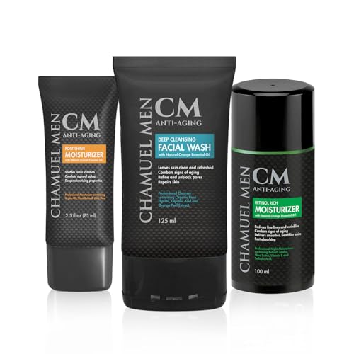 All You Need Daily Skincare Set for Men | Includes Anti-Aging Facial Wash + Post Shave Moisturizer + Night Moisturizer w/Retinol. Organic Key Ingredients! (Includes All 3 Products)