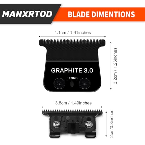 GRAPHITE 3.0 Replacement Blade for All BaBylissPRO FX787 & FX726 Trimmers, Ultra Precise FX707B Replacement Blades Compatible with BaByliss Trimmer Blades, Black