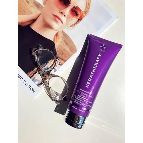 KERATHERAPY Daily Smoothing Cream, 6.8 fl. oz., 200 ml - Keratin Infused Smoothing Cream for Blowouts with Collagen, Jojoba Oil, Wheat & Argan Oil