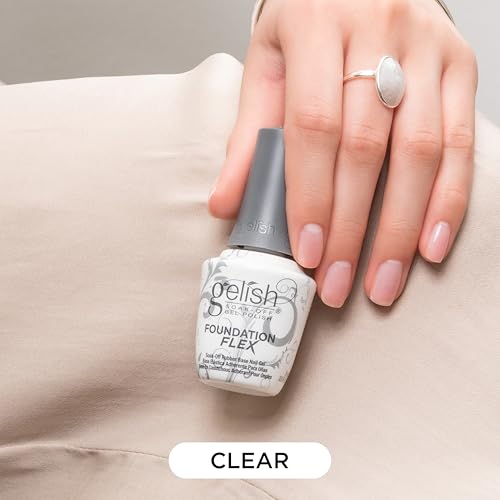 Gelish Foundation Flex ? Flexible Base Coat for Nails, Ridge Filling, & Perfect Protection, Soak-Off Rubber Base Gel Nail Kit for Long-Lasting Nail Strength and Flexibility