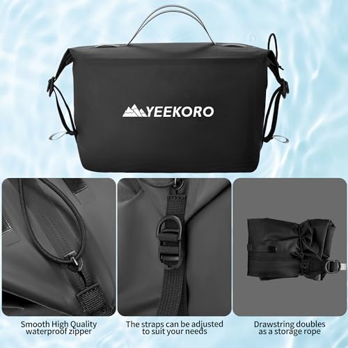 Waterproof Toiletry Bag for Travel, Zipper Styles, 40D Nylon Toiletry Organizer Bags with Shoulder Straps for Men Women, Travel Accessories£¨2 PACK,Black
