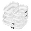 6 Pack Clear Hard Shell Zipper Case (4 Small & 2 Medium), Hard Plastic Organizer Pouches for Travel, Small Items, Makeup, Electronics & Art Supplies - Crush-Resistant & Waterproof Storage