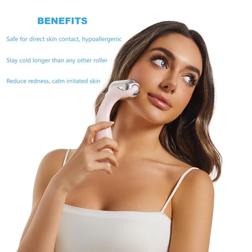 Greenstalk Ice Roller for Face & Eyes ? Medical-Grade Stainless Steel Cooling Face Roller for Puffiness Relief, Dark Circles, Skincare Routine ? Dual Cold & Warm Therapy, Ergonomic Design£¨1 unit£©