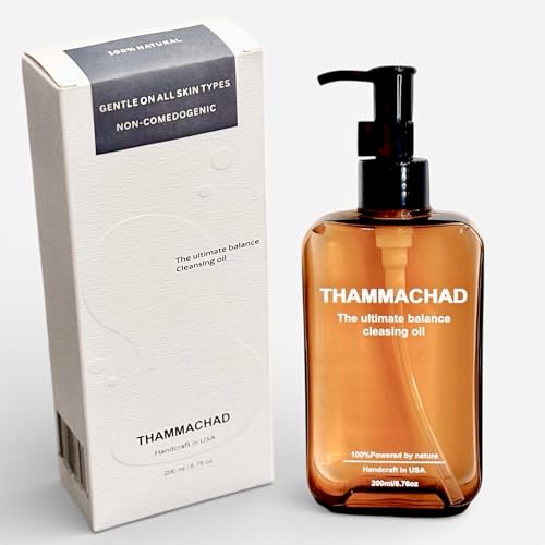Thammachad Oil Cleanser Makeup Remover for Sensitive Skin Nourishing Cleansing Oil with Moringa & Camellia ? 100% Natural First-Step Face Cleanser, 200ml Handcrafted in Small Batch in the USA