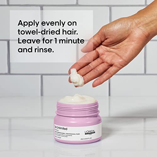 L'Or?al Professionnel Paris Liss Unlimited Mask - For Frizz-Prone Hair, Provides Long-Lasting Frizz and Humidity Protection, With Prokeratin