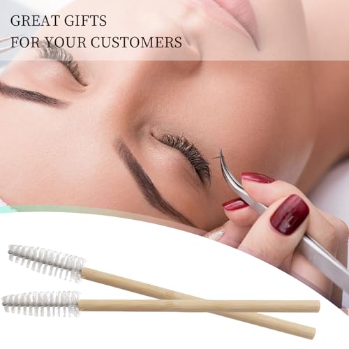 500PCS Disposable Eyelash Brushes - Upgraded Mascara Wands & Makeup Applicators Kit for Eyelash Extensions Makeup and Eyebrow Grooming(White)