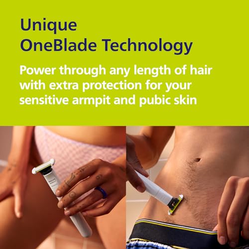 Philips Norelco OneBlade Intimate Pubic and Personal Body Groomer, QP1924/70 + Philips Norelco OneBlade Intimate SkinProtect Replacement Blade 2 pack, QP229/80