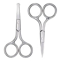 Round Small Scissors and Stainless Steel Fine Straight Tip Nose Hair Scissors Set