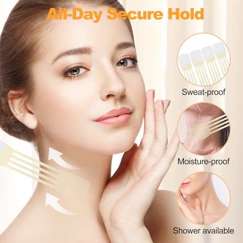Neck Lift Tape ? Invisible Double Chin Tape for Women, Instant and Natural-Looking Facelift, Sweat-Resistant and Skin-Friendly Neck Tightening and Lifting
