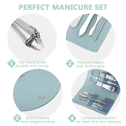 30 Set Manicure Kit Bulk Nail Clippers 7 in 1 Mini Nail Clippers Stainless Steel Professional Care Pedicure with Travel Bag Grooming Kit for Women Men Home(Bright Color,Classic)