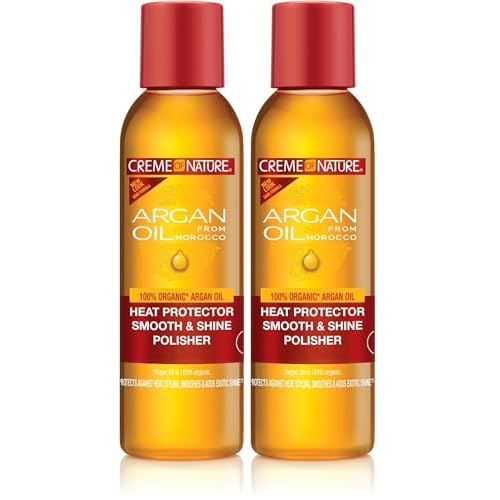 Creme of Nature Argan Oil for Hair, Smooth & Shine Hair Polisher, Argan Oil of Morocco for Anti Frizz Control, 4 Fl Oz (Pack of 2)