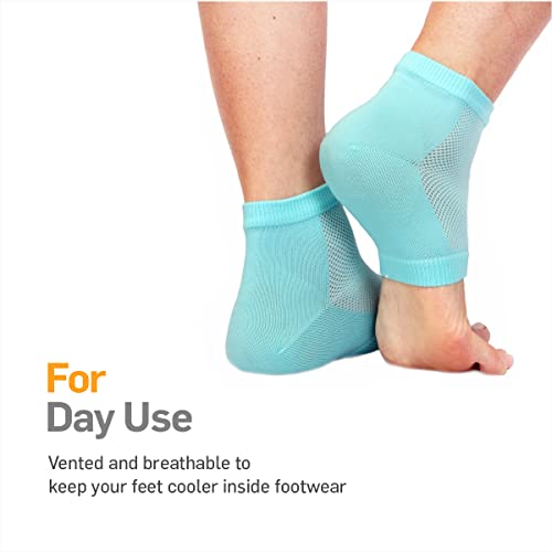 NatraCure Intensive & Vented Moisturizing Gel Heel Sleeve Combo Pack - 1 Pair Each - Day and Night Relief (608-1325-M-RET)