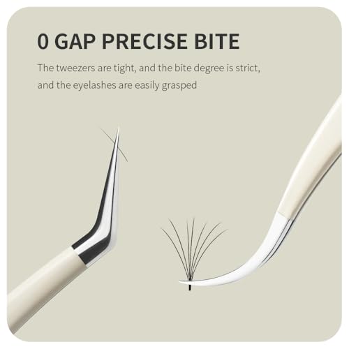 Lash Tweezers for Eyelash Extensions,Stainless Steel Lash Extension Tweezers for Easy Application and Removal-W05