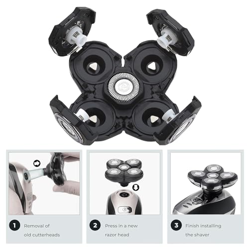 Fre*Bird 4PCS 5 Head Shaver Replacement Blades for Bald Men, Electric Head Hair Shaver (Black/4PCS)