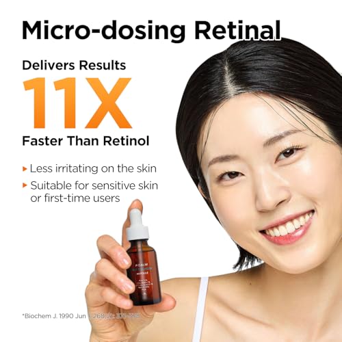 P.CALM Retinolagen Cleanser & Ampoule | Pore Tightening Glass Skin Cleanser & Serum with Micro Dosing Retinal, Vegan Hydrolyzed Collagen, Bakuchiol, PHA | Vegan Korean Skincare