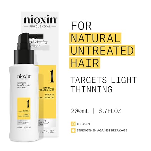 Nioxin System 1 Scalp Care + Hair Thickening Leave-In Treatment | For Natural Hair with Light Thinning | Strengthen Against Damage & Breakage with Niacinamide & Biotin