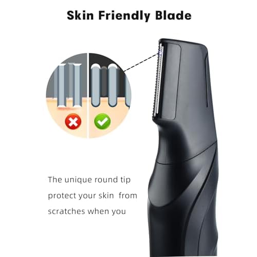 Electric Body Hair Trimmer for Men,Cordless Waterproof Body Razor 120 Mins Long Lasting,V-Shaped Lightweight Portable Pubic Hair Trimmer for Ball/Groin Pubic Sensitive Area